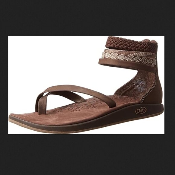 Chaco Shoes - CHACO Dawkins brown leather gladiator sandals, Sz 8.